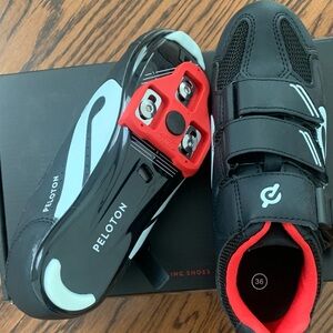 Peloton Black and Red Cycling Shoes